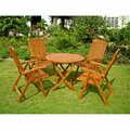 International Caravan Royal Tahiti Cartagena Dining Set, Stain - 5 Piece RT-029-PC-041-4CH